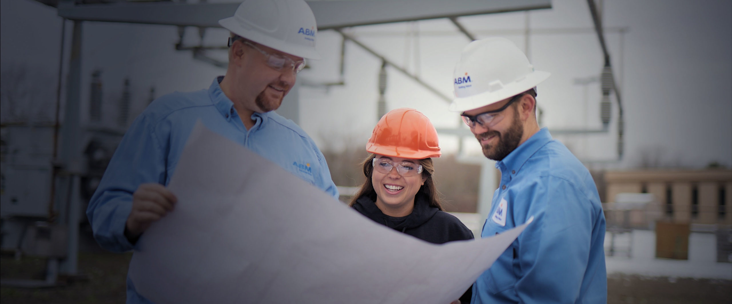 ABM electrical power employees working