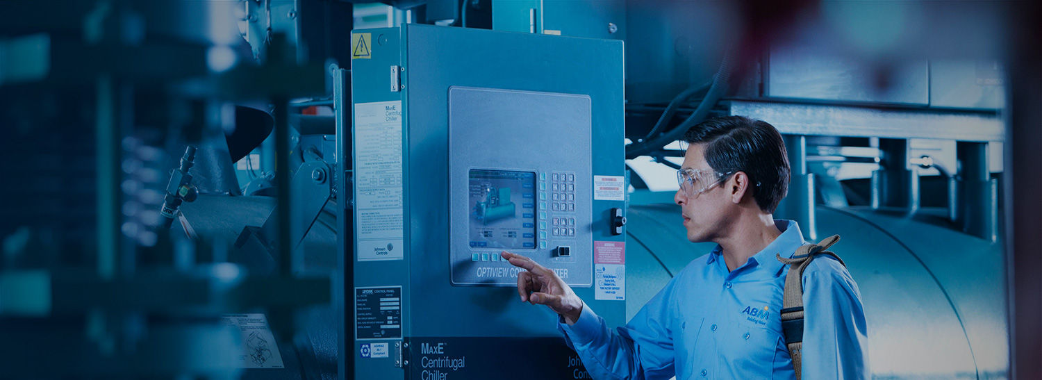ABM HVAC repair technician working